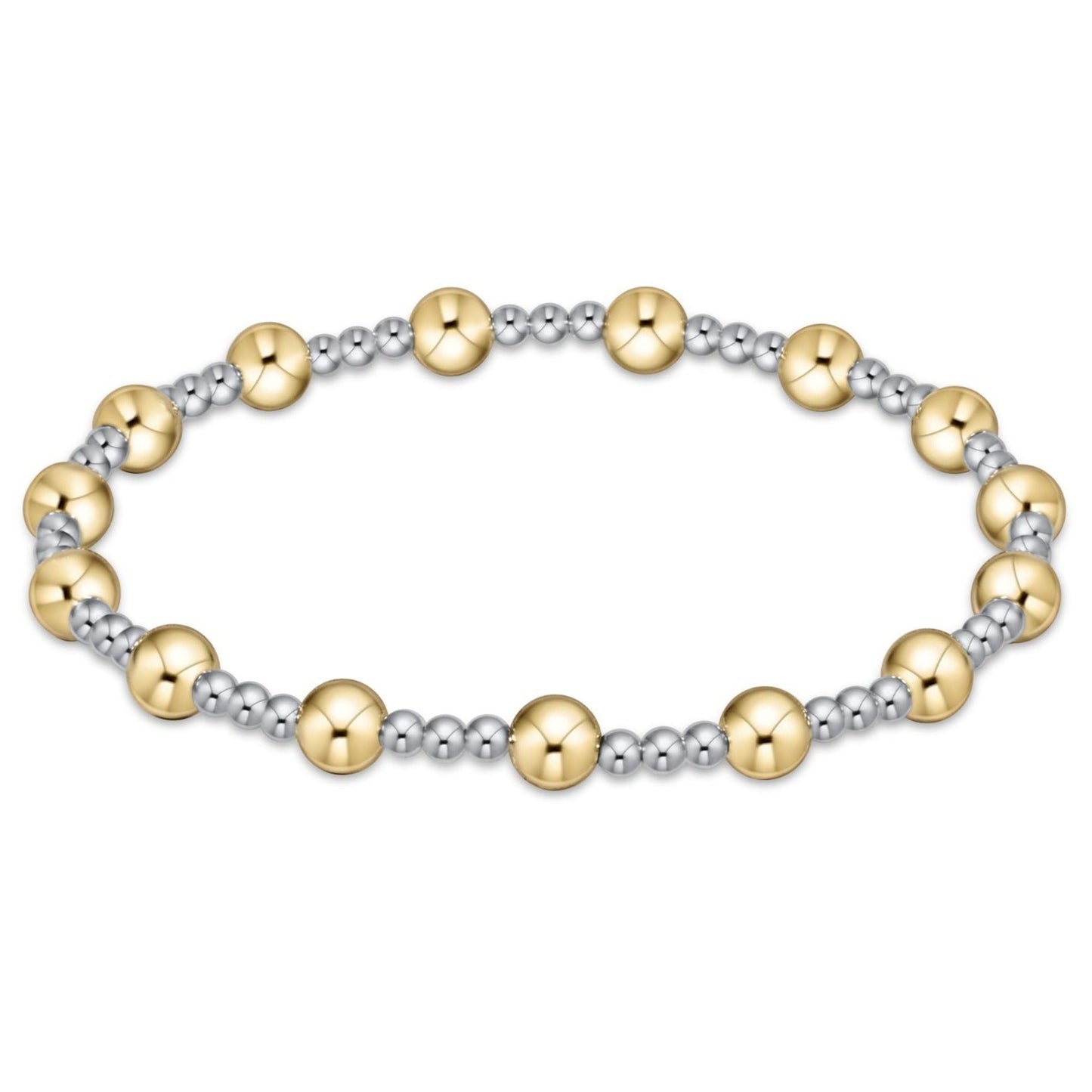 Classic Sincerity Pattern 5MM Bead Bracelet Mixed Metal