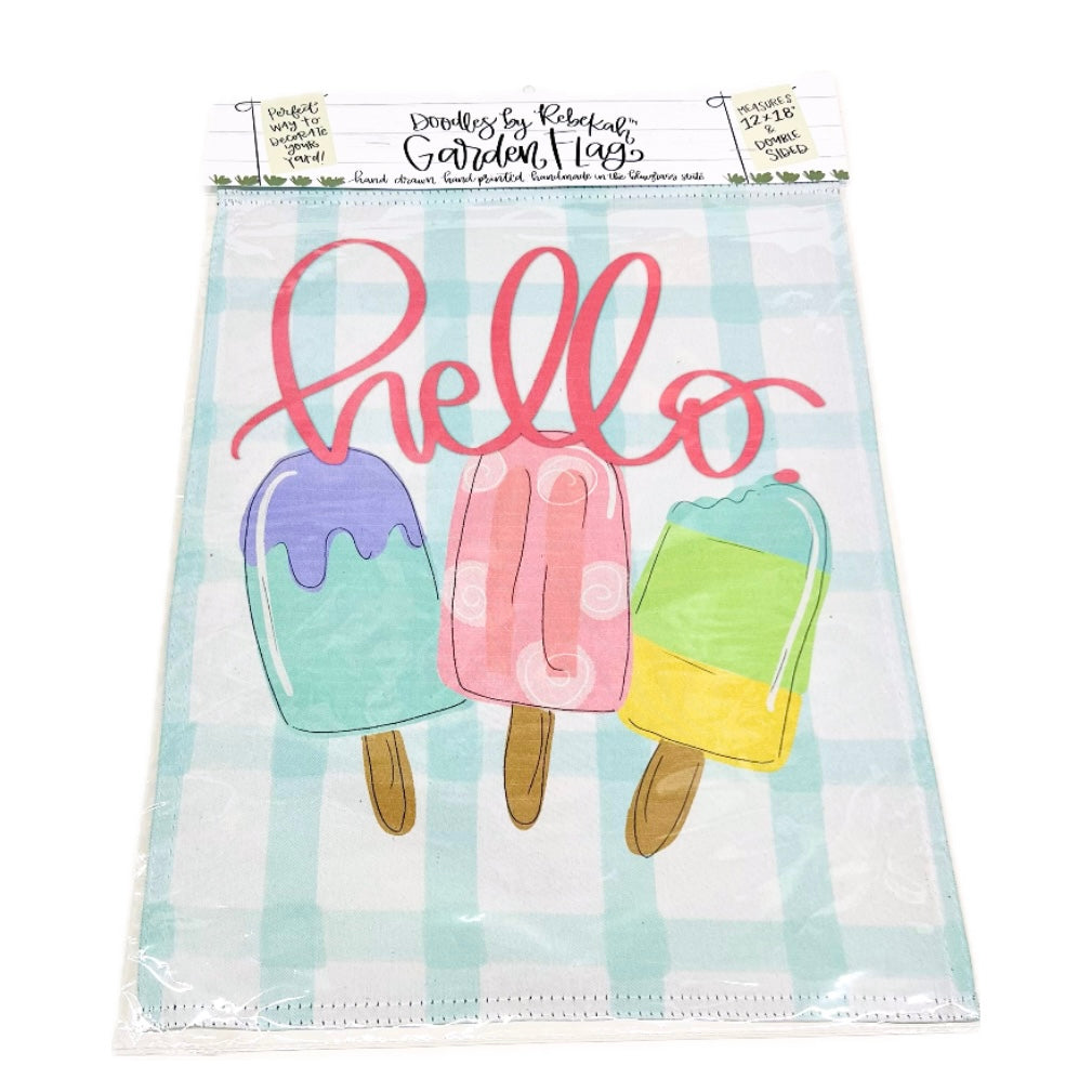 Hello Popsicle Garden Flag