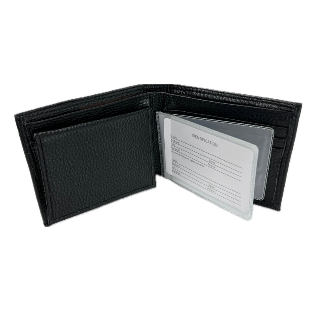 Pebble Grain Black Passcase Wallet Christian Fish