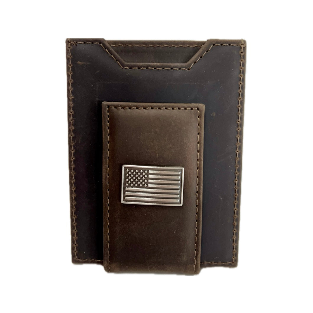 Crazy Horse Front Pocket Wallet Flag