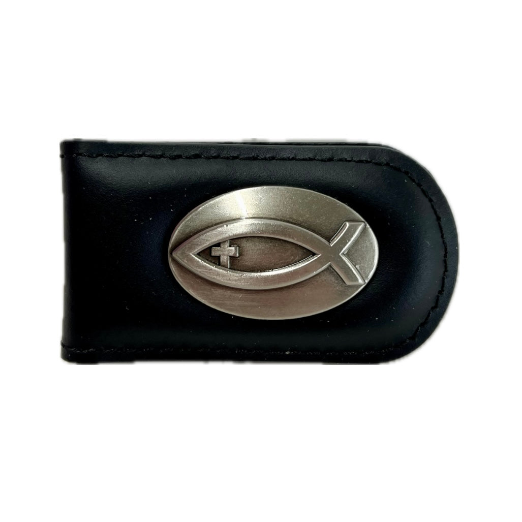 Magnetic Money Clip Black Christian Fish