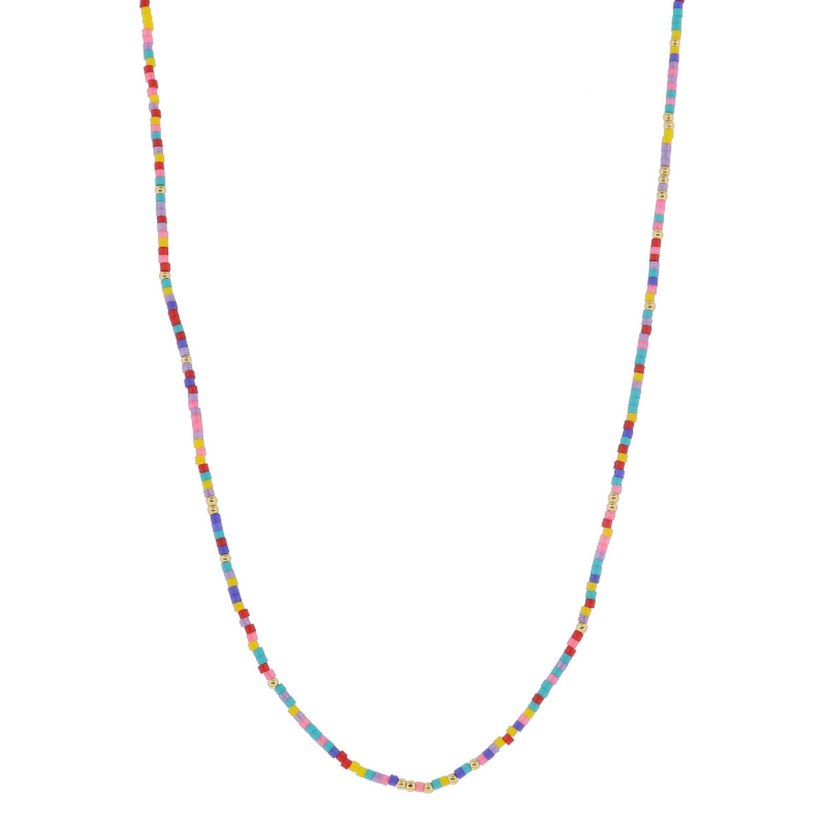 Golden Color Wheel! 18K Gold Plated Color Beaded Necklace
