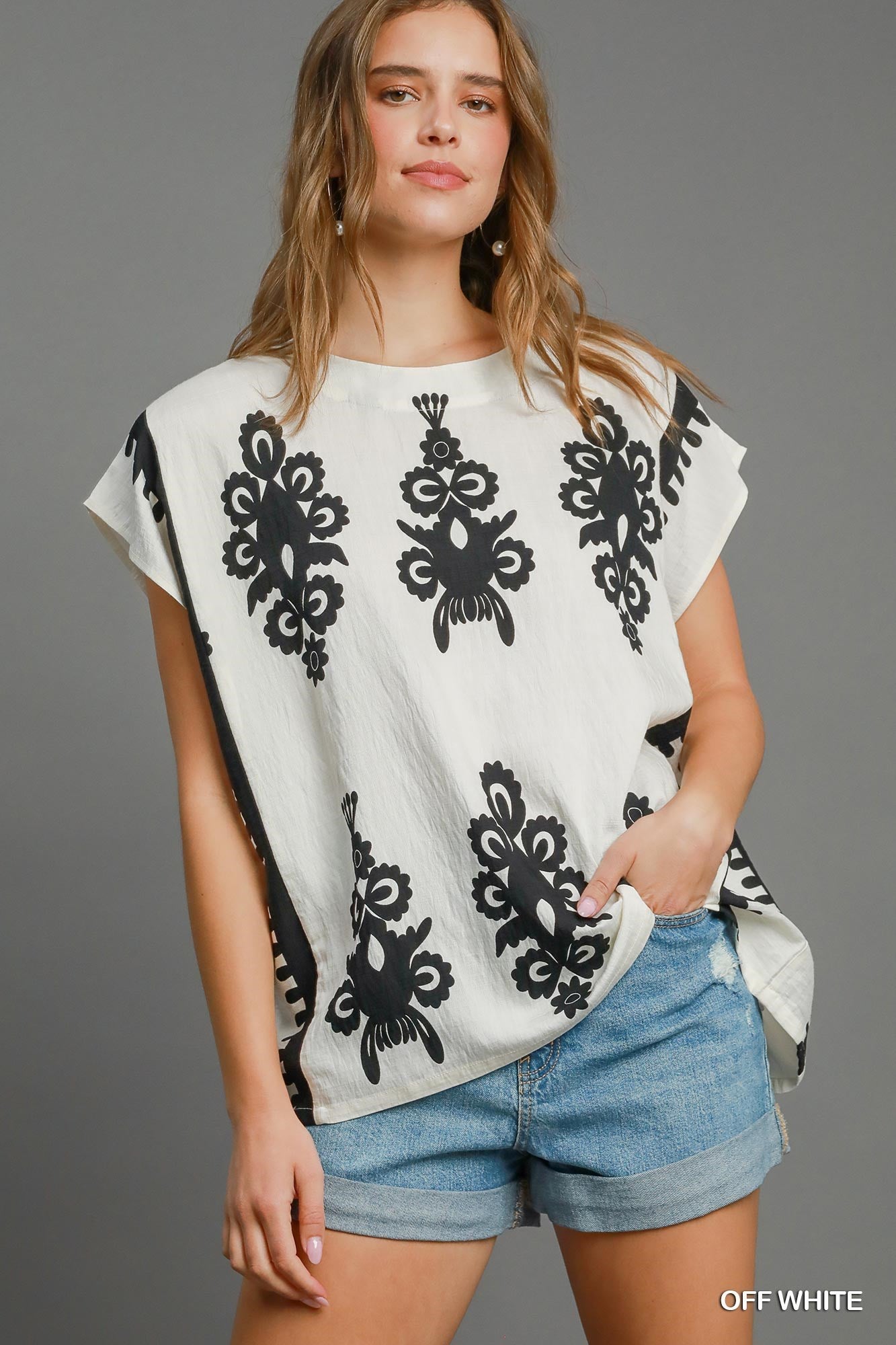 Border Poncho Style Top