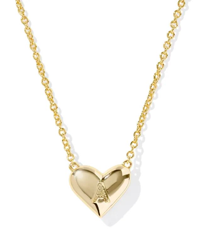 Heart Letter Necklace Gold Mother Of Pearl
