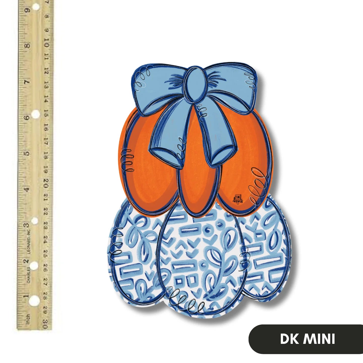 Blue and White 2026 Pumpkin Stack Mini Attachment