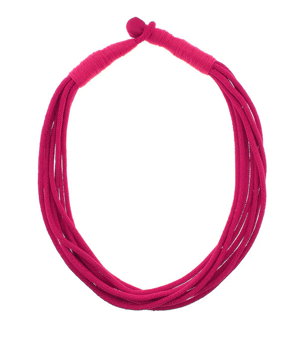 2MM Multi Rope Necklace in Fuchsia