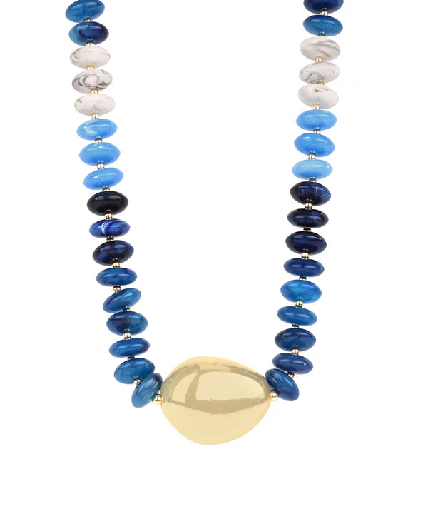 Marble CCB Necklace in Navy