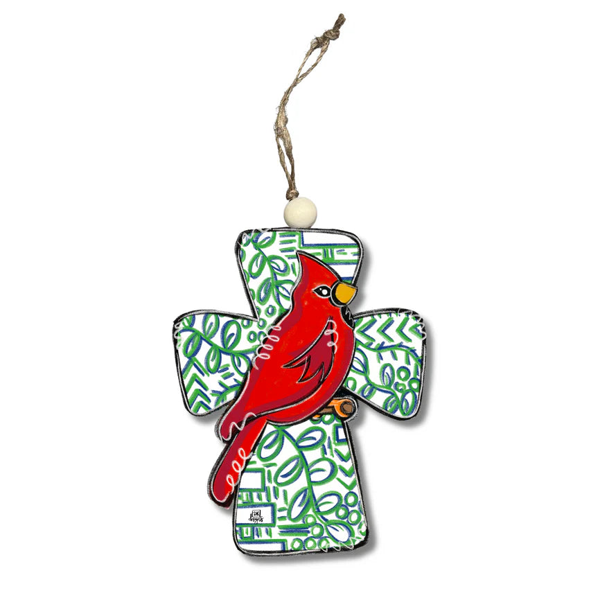 Cardinal Cross Ornament