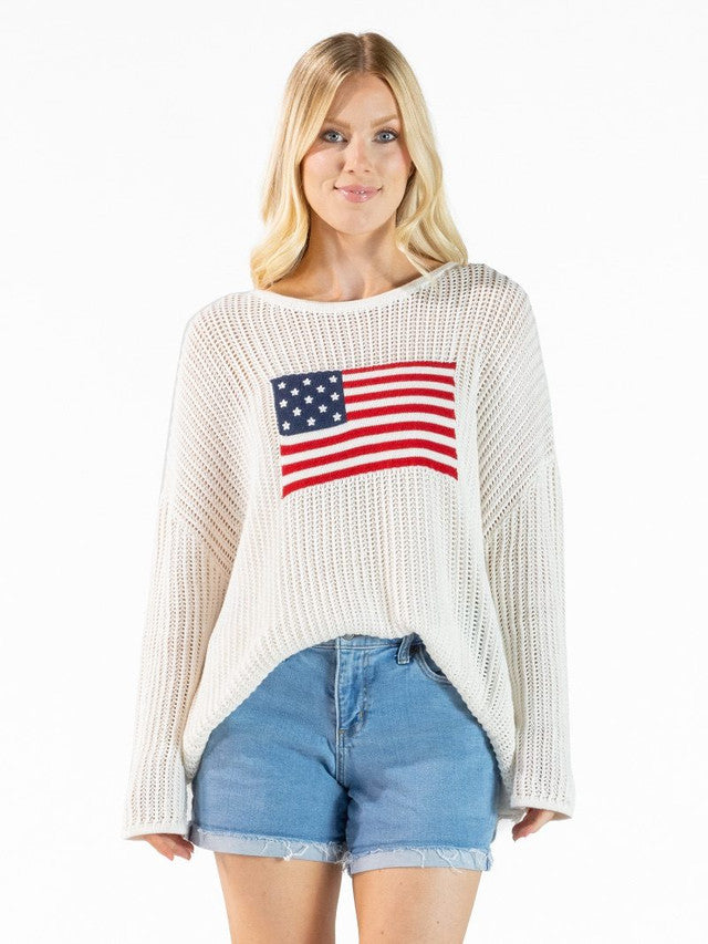 USA Flag Knit Sweater