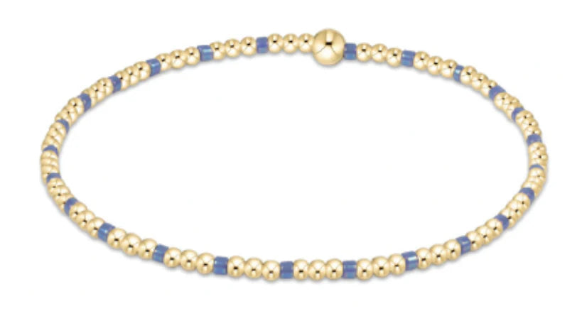 Hope Sincerity Pattern 2mm Bead Bracelet - Bright Blue