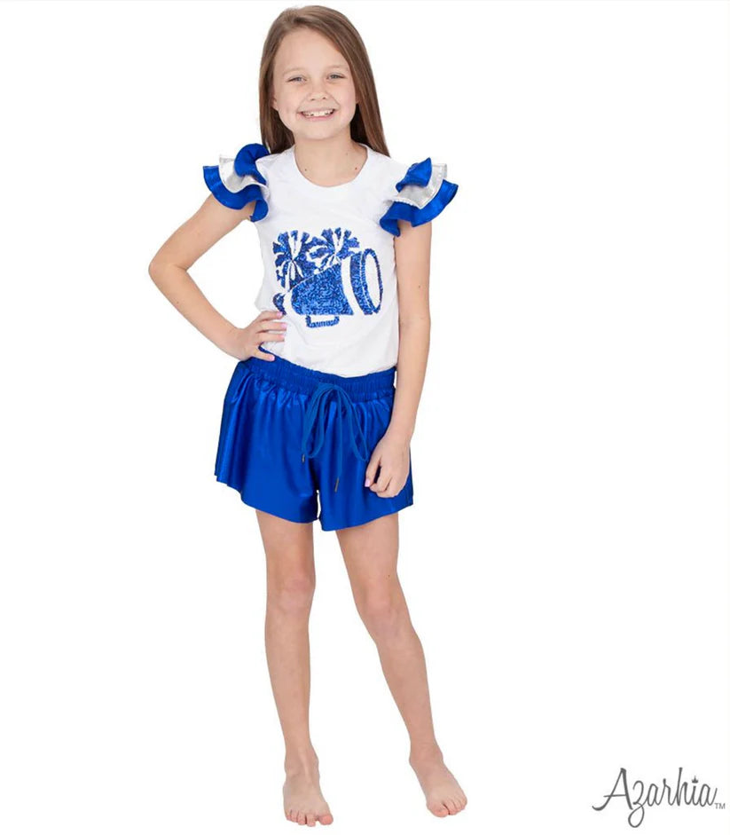 Ruffle Sleeve Sequin Cheer Top