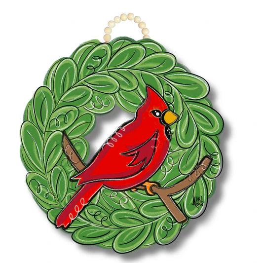 Cardinal Wreath Doorhanger