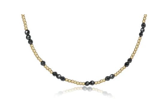 15" Choker Hope Unwritten Gemstone in Faceted Hematite