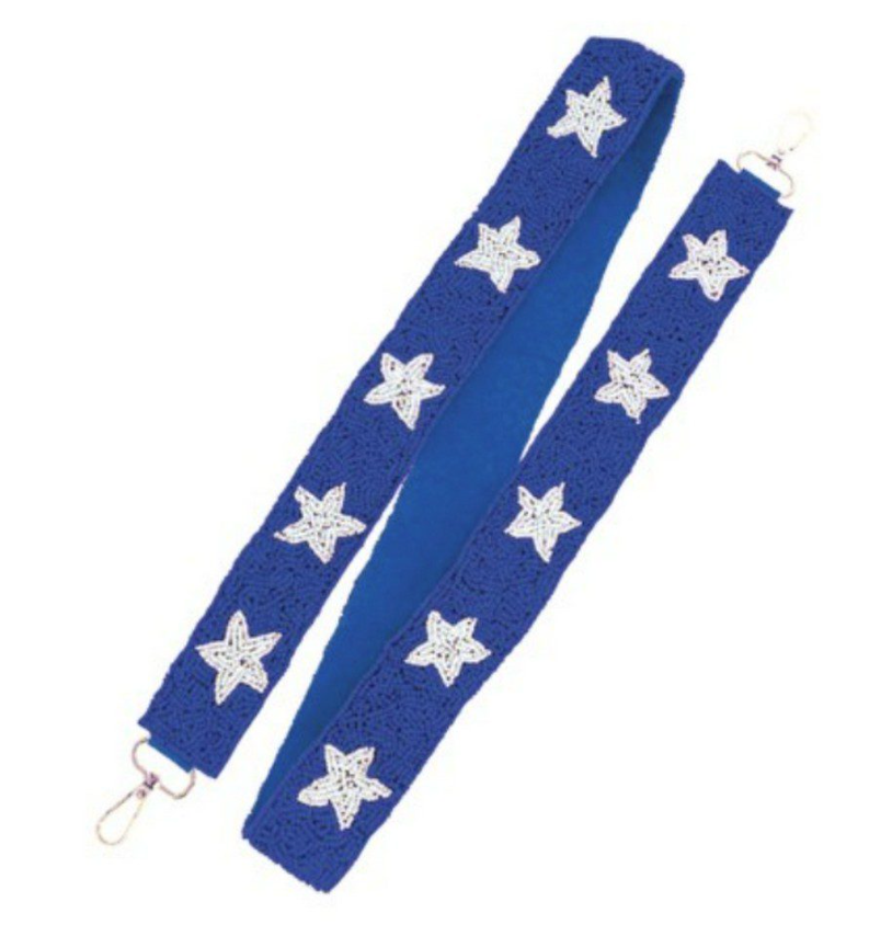 Star Beaded Bag Strap in Royal