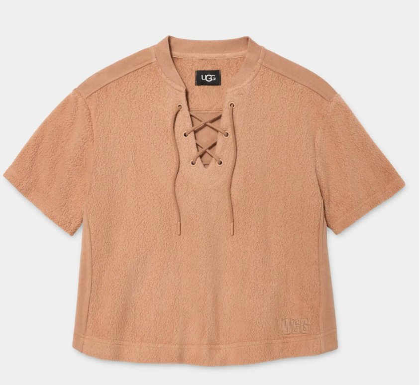 Kiyah Mixed Short Sleeve Top in Glaze