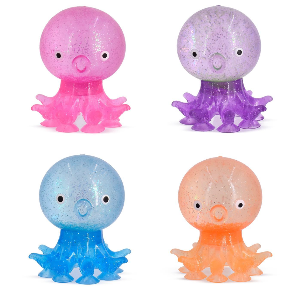 Glitter Octopus Suction Squeeze Toy