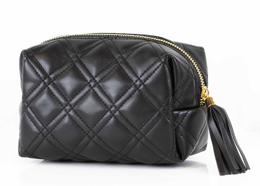 Brighton Quilted Cosmetic Bag in Black