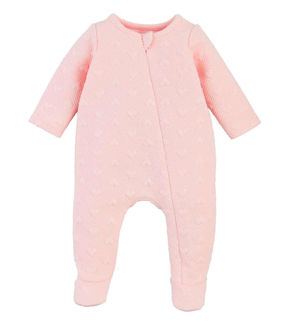Quilted Heart Sleeper in Pink