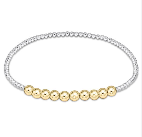 CLASSIC BEADED BLISS 2MM BEAD BRACELET - 4MM - MIXED METAL