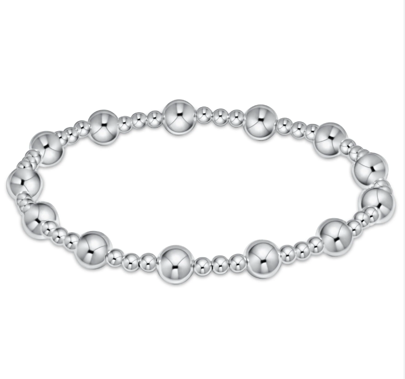 CLASSIC SINCERITY PATTERN 6MM BEAD BRACELET - STERLING