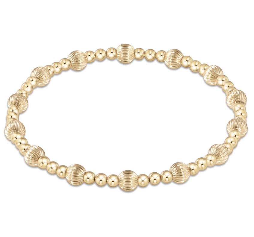 DIGNITY SINCERITY PATTERN 5MM BEAD BRACELET - GOLD