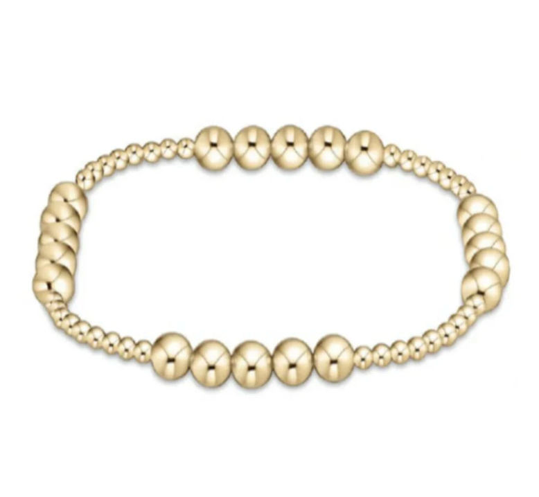 CLASSIC BLISSFUL PATTERN 2.5MM BEAD BRACELET - 5MM GOLD