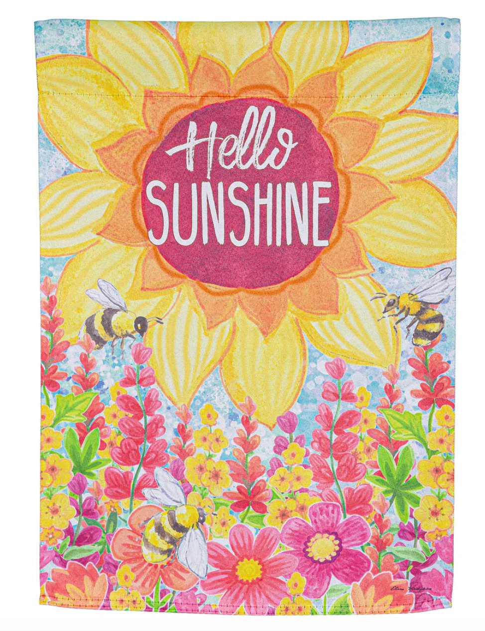 Hello Sunshine Suede Garden Flag