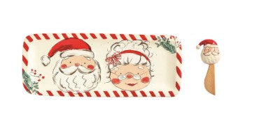 Mr. & Mrs. Claus Farm Tray Set