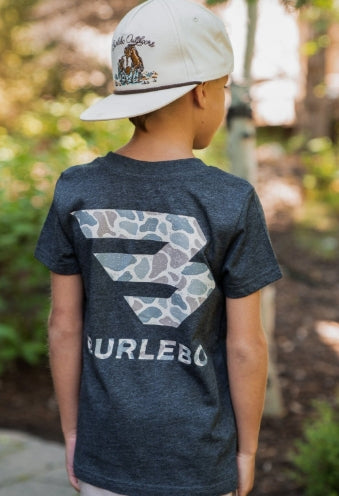 YOUTH TEE CLASSIC DEER CAMO SIGNATURE LOGO - SS - HEATHER BLACK