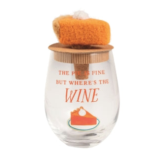 Thanksgiving Wine Glass & Stopper Set