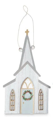 Wood Church Ornament