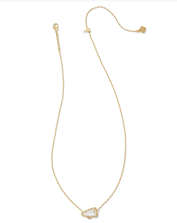 CHEER SHORT PNDNT NECK GOLD WHITE MOTHER OF PEARL