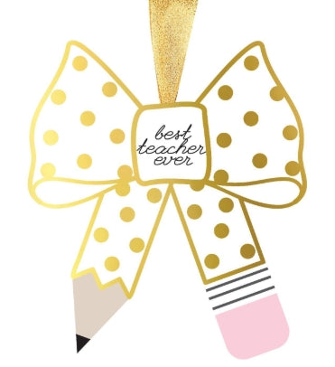 Best Teacher Bow Ornament