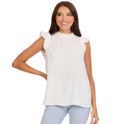 Alani Ruffle Top in White