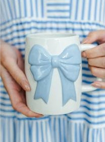 Ceramic Bow Mug Blue