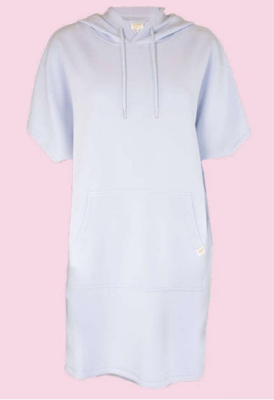 Athletic Hoodie Dress in Powder Blue