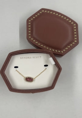ELISA NECKLACE JEWELRY BOX GIFT SET GOLD DARK MAUVE ILLUSION
