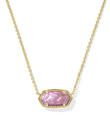 ELISA PENDANT NECKLACE GOLD LIGHT MAUVE ILLUSION
