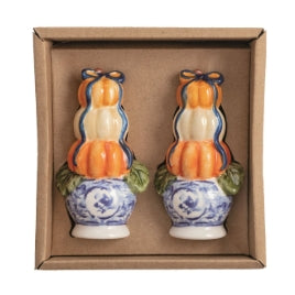 Pumpkin Topiary Salt & Pepper Shaker Set