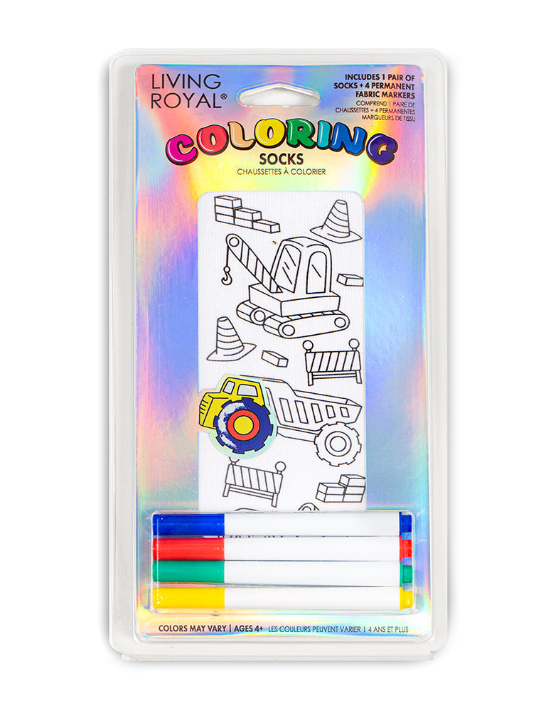 Construction Zone Coloring Socks