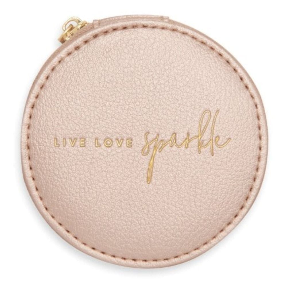 Small Circle Jewelry Case in Gold