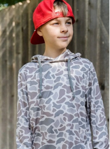 Youth Performance Hoodie in Classic Deer Camo