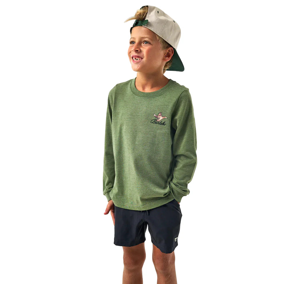 Youth Long Sleeve - Ducks Flying In - Olive