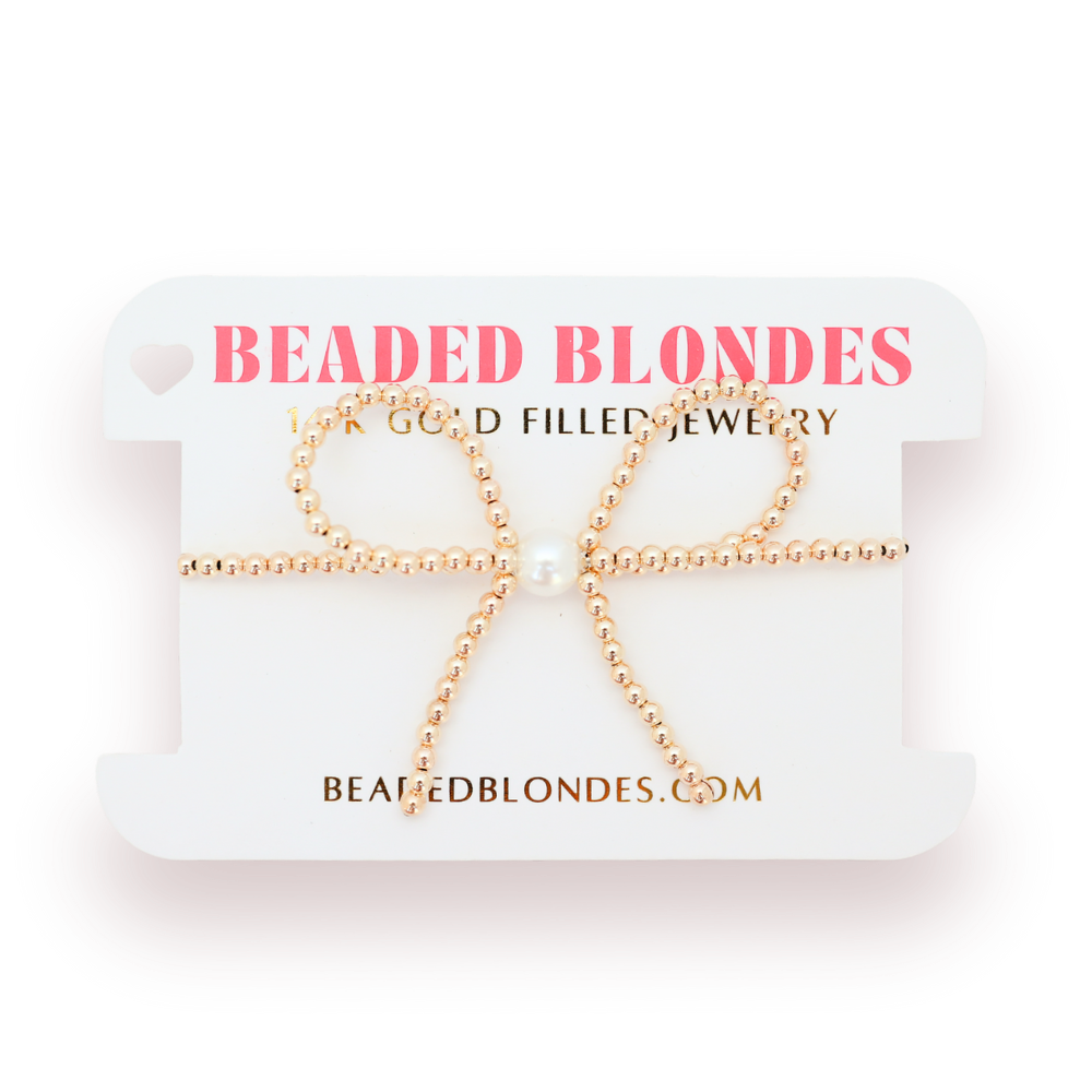 Gold Bow Bracelet: Standard 6.75 inch