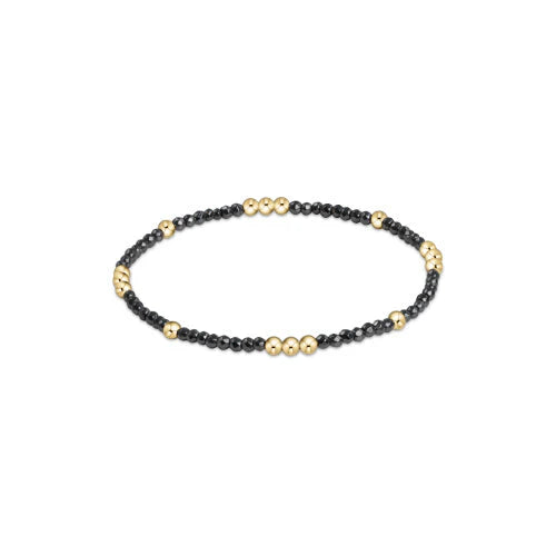 Worthy Pattern 2mm Bead Bracelet in Faceted Hematite