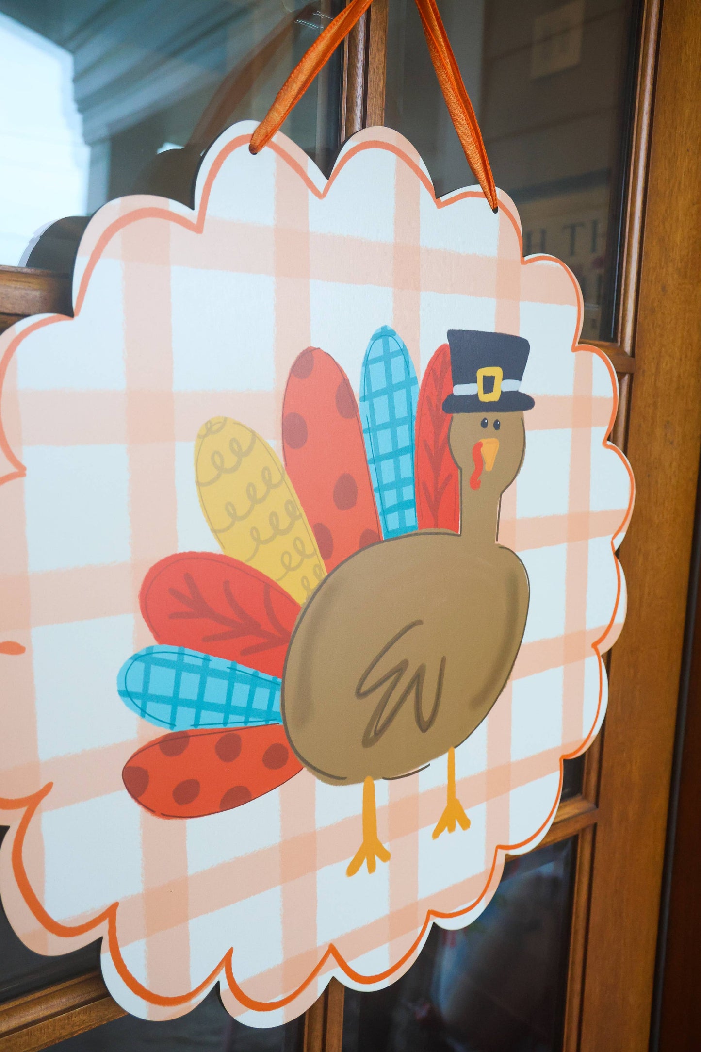 Patchy the Turkey Scalloped Doorhanger