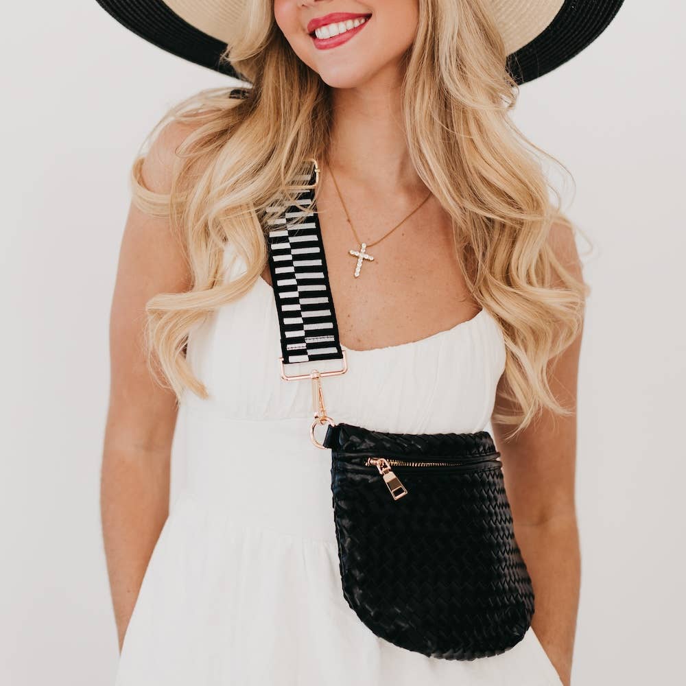 Westlyn Woven Bum Bag: Black