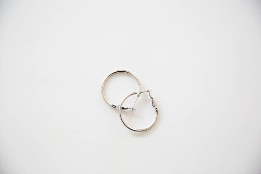Waterproof Small Skinny Hoop Earrings : Yellow Gold