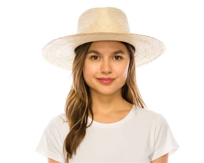 Palm Leaf Straw Rancher Hat