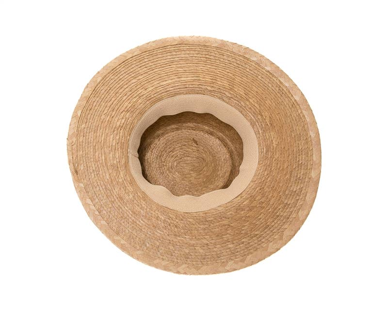 Handmade Palm Leaf Straw Gambler Hat Tan